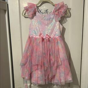 Jona Michelle Pink and Blue Sequin Kids Costume Dress